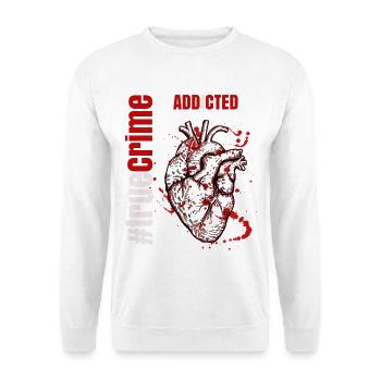 Herz-Addiction Kunstdruck - Unisex Pullover - Weiß - Vorne