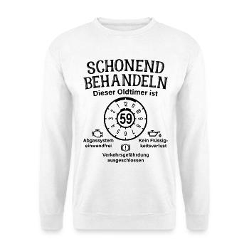 59. Geburtstag Schonend Behandeln Oldtimer Ist 59 - Unisex Pullover - Weiß - Vorne