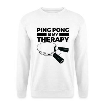 Tischtennis ist meine Therapie - Unisex Pullover - Weiß - Vorne