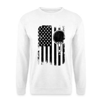 Tennis de table drapeau des États-Unis - Sweat-shirt Unisexe - blanc - Devant