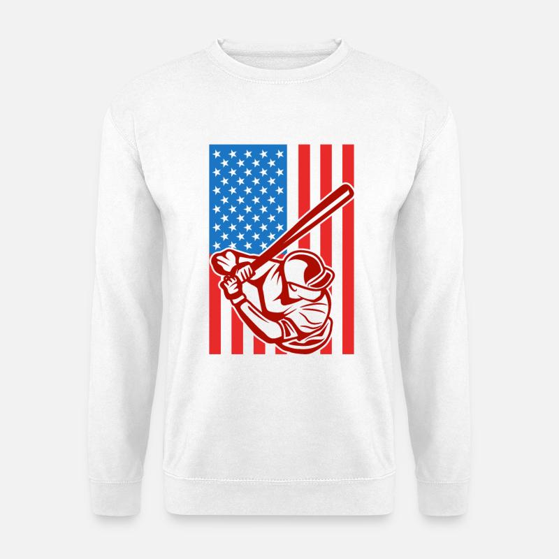 Baseball USA Flagge - Unisex Pullover - Weiß