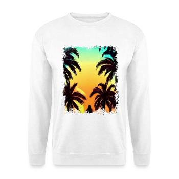 Tropical sunrise under palm trees - Unisex Sweatshirt - white - Front