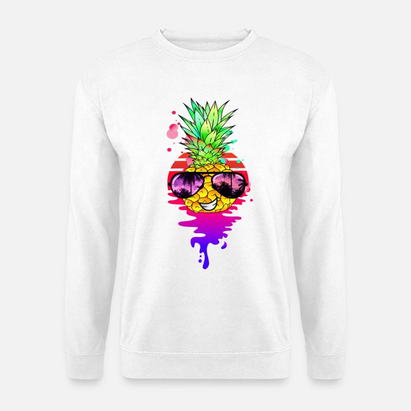 Funny Retro Pineapple - Unisex Sweatshirt - white