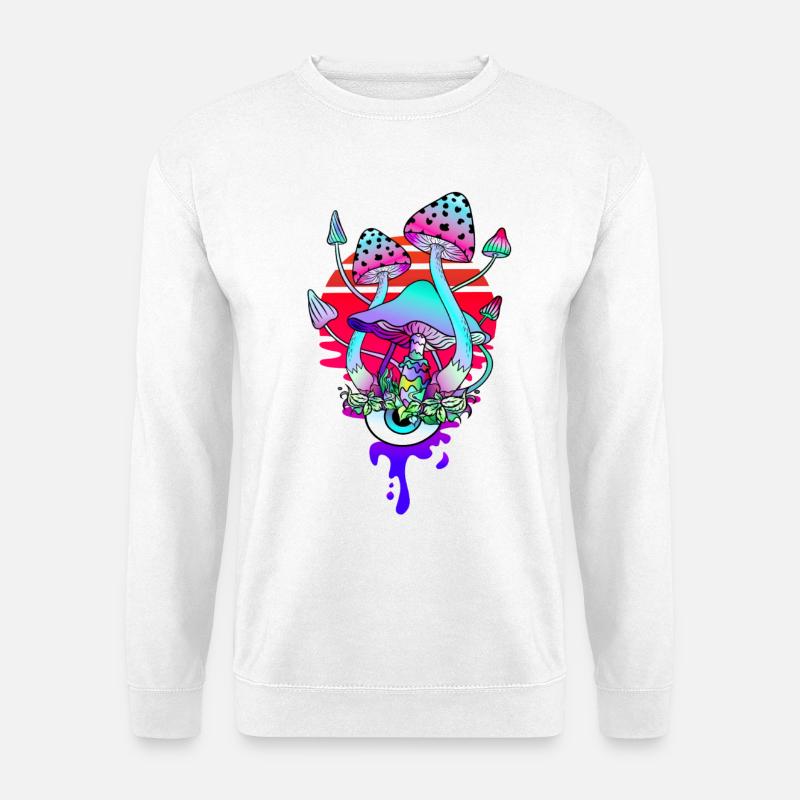 Zauberpilze Psychedelic Mushrooms Eye - Unisex Pullover - Weiß