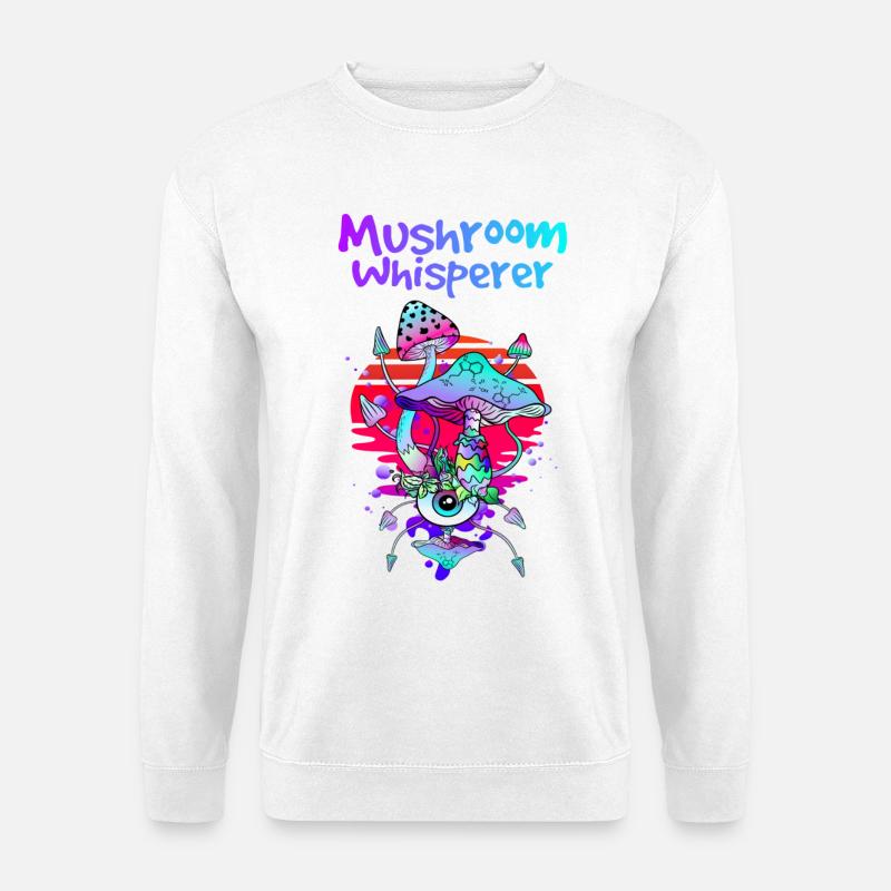 Champignons magiques Mushroom Whisperer - Sweat-shirt Unisexe - blanc