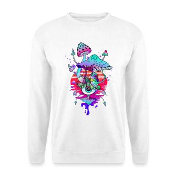 Magic Mushrooms Psychedelic Vaporwave Mushrooms - Unisex Sweatshirt - white - Front