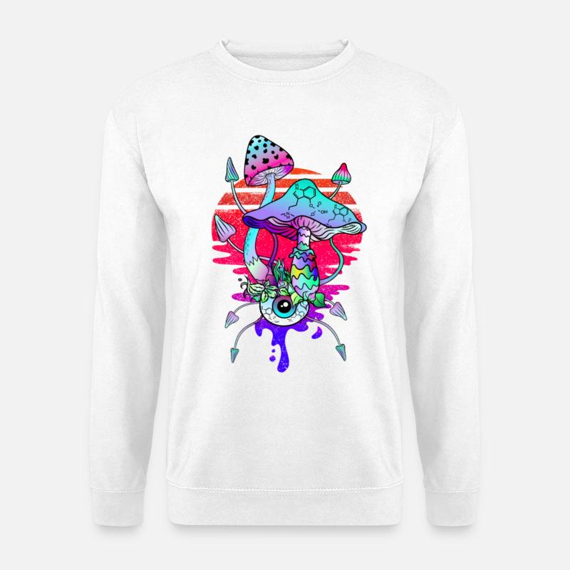 Psychedelische Zauberpilze Vaporwave - Unisex Pullover - Weiß