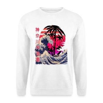 the big wave off kanagawa retro - Unisex Sweatshirt - white - Front