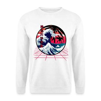 the big wave off kanagawa retro wave - Unisex Sweatshirt - white - Front