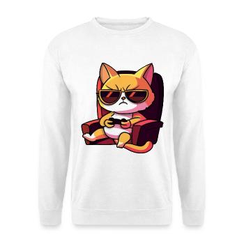 Cat Gaming Gamer Gamers Gamblers - Unisex Sweatshirt - white - Front