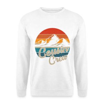 Cousin Crew Camping Outdoor Sunset Summer Camping - Unisex Pullover - Weiß - Vorne - Alina (178cm) & Michal (187cm)