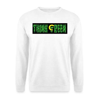 Think Green Leaf Pattern Logo - Unisex Sweatshirt - white - Front