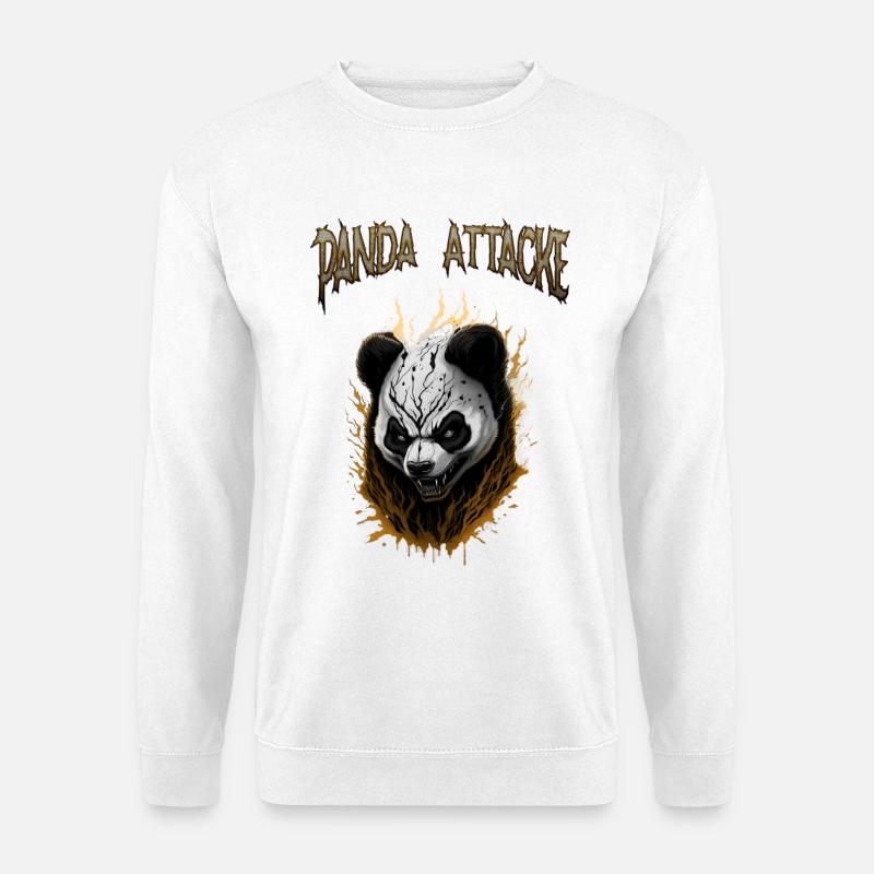 Dark Panda Attacker Design - Unisex Sweatshirt - white