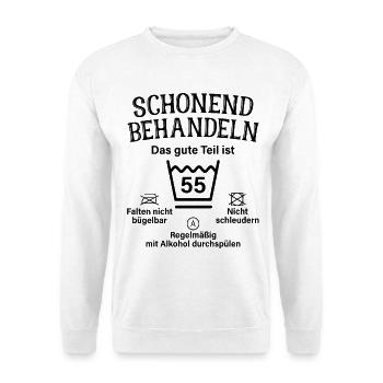 55. Geburtstag Schonend Behandeln 55 Teil Ist 55 - Unisex Pullover - Weiß - Vorne