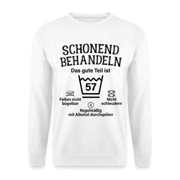 57. Geburtstag Schonend Behandeln 57 Teil Ist 57 - Unisex Pullover - Weiß - Vorne