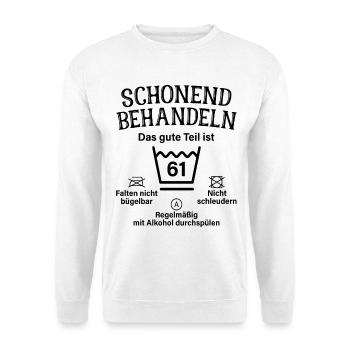 61. Geburtstag Schonend Behandeln 61 Teil Ist 61 - Unisex Pullover - Weiß - Vorne