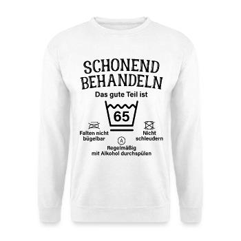65. Geburtstag Schonend Behandeln 65 Teil Ist 65 - Unisex Pullover - Weiß - Vorne