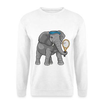 Raquette de tennis d’éléphant - Sweat-shirt Unisexe - blanc - Devant