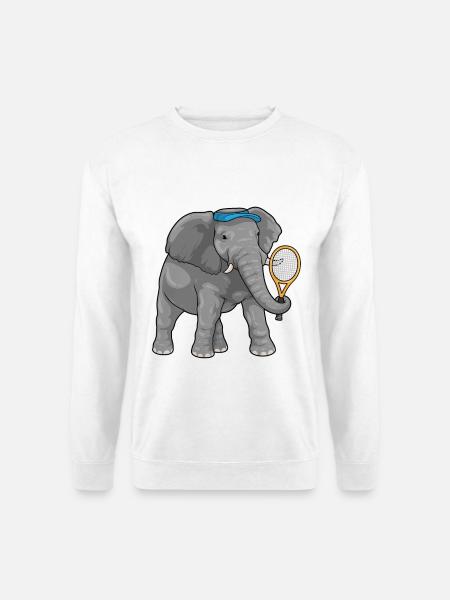 Elefant Tennis Tennisschläger - Unisex Pullover - Weiß