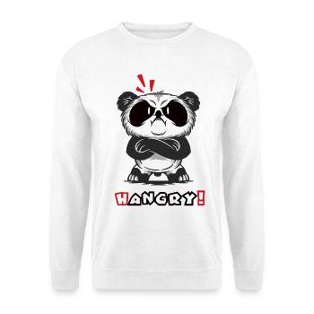 Hangry Panda - Unisex Pullover - Weiß - Vorne