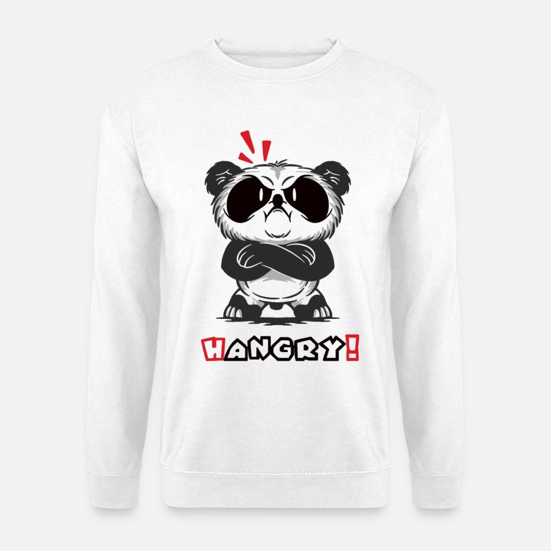 Hangry Panda - Unisex Pullover - Weiß