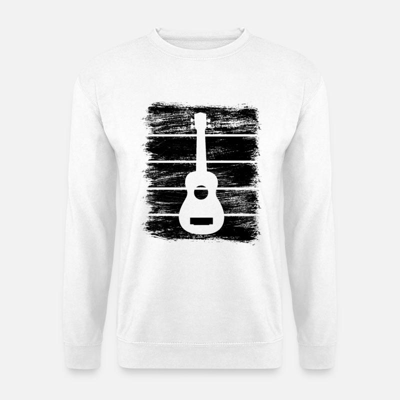 Ukulele Skizze - Unisex Pullover - Weiß