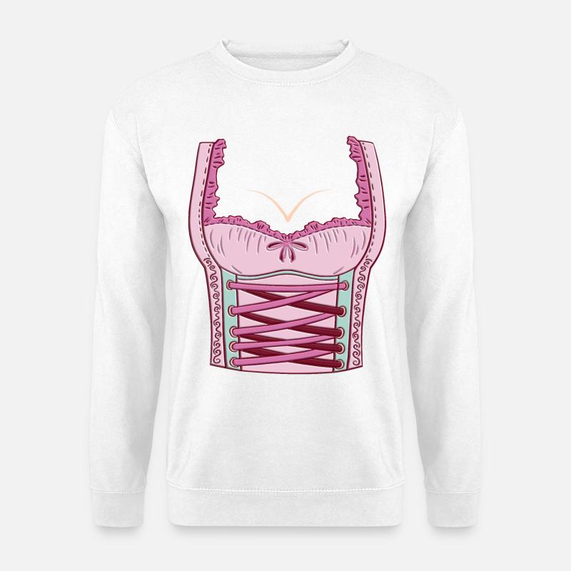 Korsettdesign Rosa - Unisex Pullover - Weiß