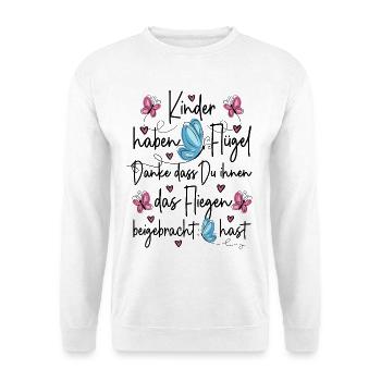 Kita Abschied - Kinder haben Flügel - Unisex Pullover - Weiß - Vorne