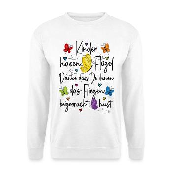 Kita Abschied Danke - Kinder haben Flügel  - Unisex Pullover - Weiß - Vorne