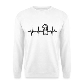 Schach Herzlinie - Unisex Pullover - Weiß - Vorne