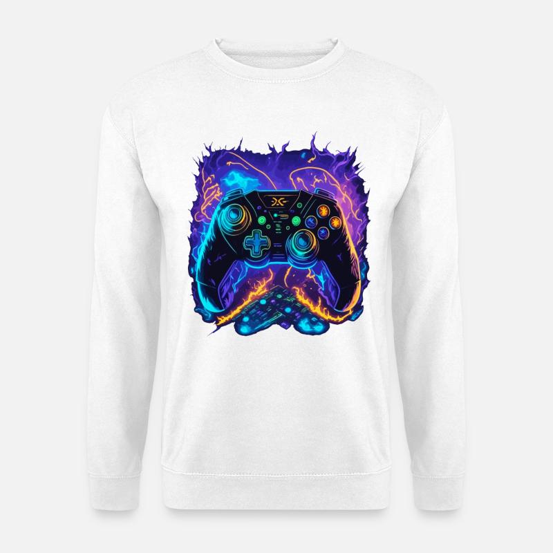 Powerful Gaming Controller Art - Unisex Pullover - Weiß