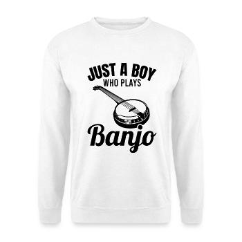Nur ein Junge der Banjo spielt - Unisex Pullover - Weiß - Vorne