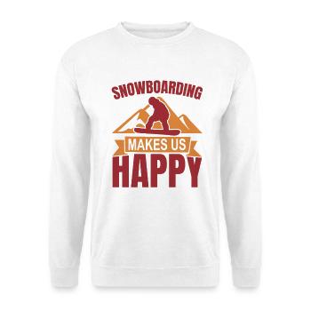 Le snowboard nous rend heureux - Sweat-shirt Unisexe - blanc - Devant
