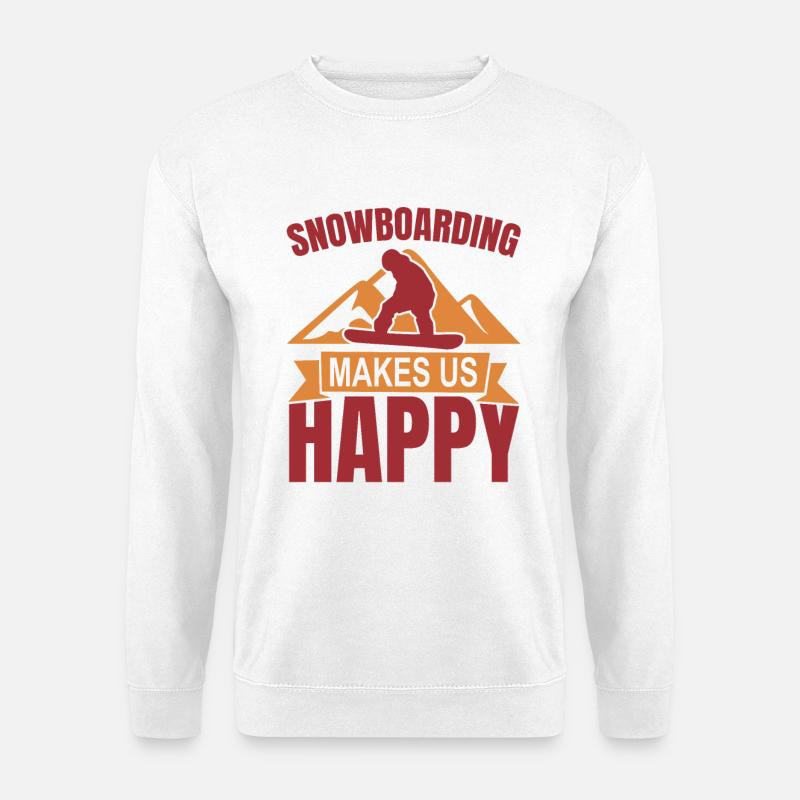 Snowboarden macht uns glücklich - Unisex Pullover - Weiß