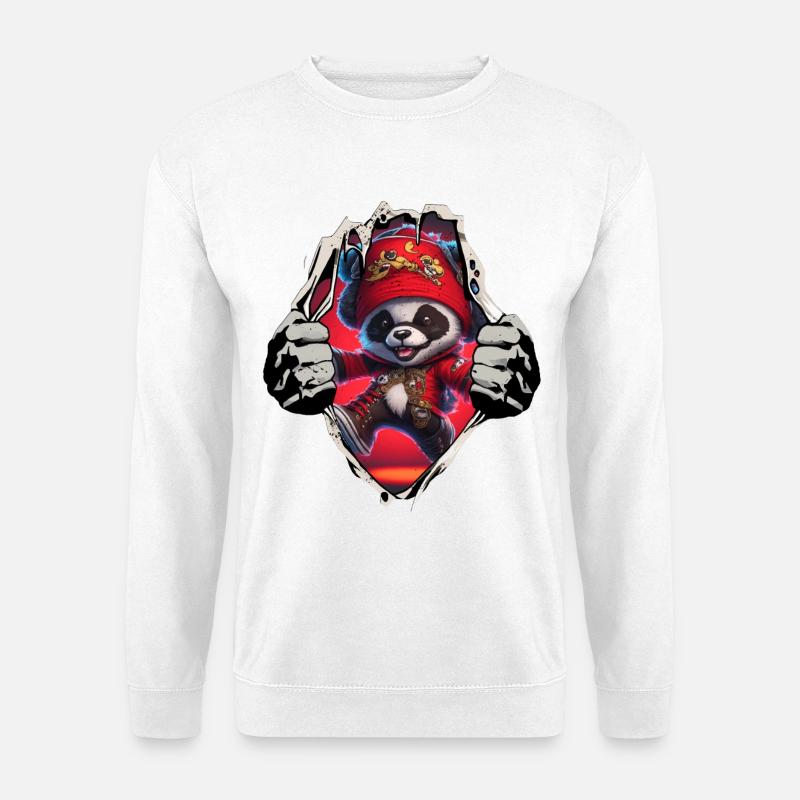 Panda Pirat unterm Shirt - Unisex Pullover - Weiß