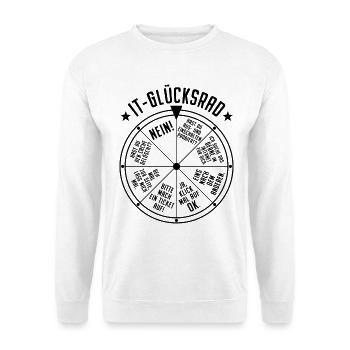 IT Support Glücksrad Service Desk IT Helpdesk Nerd - Unisex Pullover - Weiß - Vorne