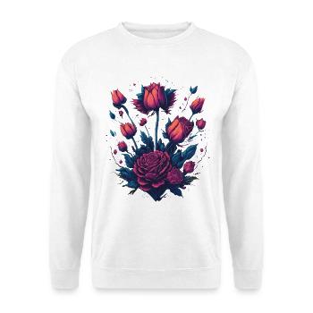 Rose shrub neon tattoo style - Unisex Sweatshirt - white - Front