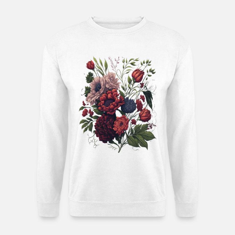 Vintage Blumen Bouquet Floral Art - Unisex Pullover - Weiß