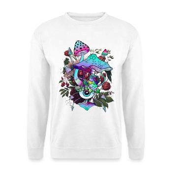Magic Mushroom Psychedelic Mushroom Eyes Art - Unisex Sweatshirt - white - Front
