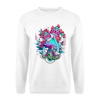 Floral Psychedelic Mushroom Art - Unisex Sweatshirt - white - Front