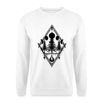 Mondphasen Wald Bäume Okkult Pagan Wicca Mond - Unisex Pullover - Weiß - Vorne