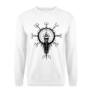 Vegvisir Wotansknoten Wikinger Runen Kompass - Unisex Pullover - Weiß - Vorne