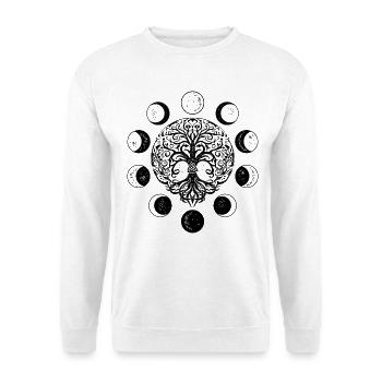 Ygdrassil Phases de la Lune Sorcellerie Arbre de vie occulte - Sweat-shirt Unisexe - blanc - Devant