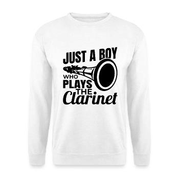 Juste un garçon jouant de la clarinette - Sweat-shirt Unisexe - blanc - Devant