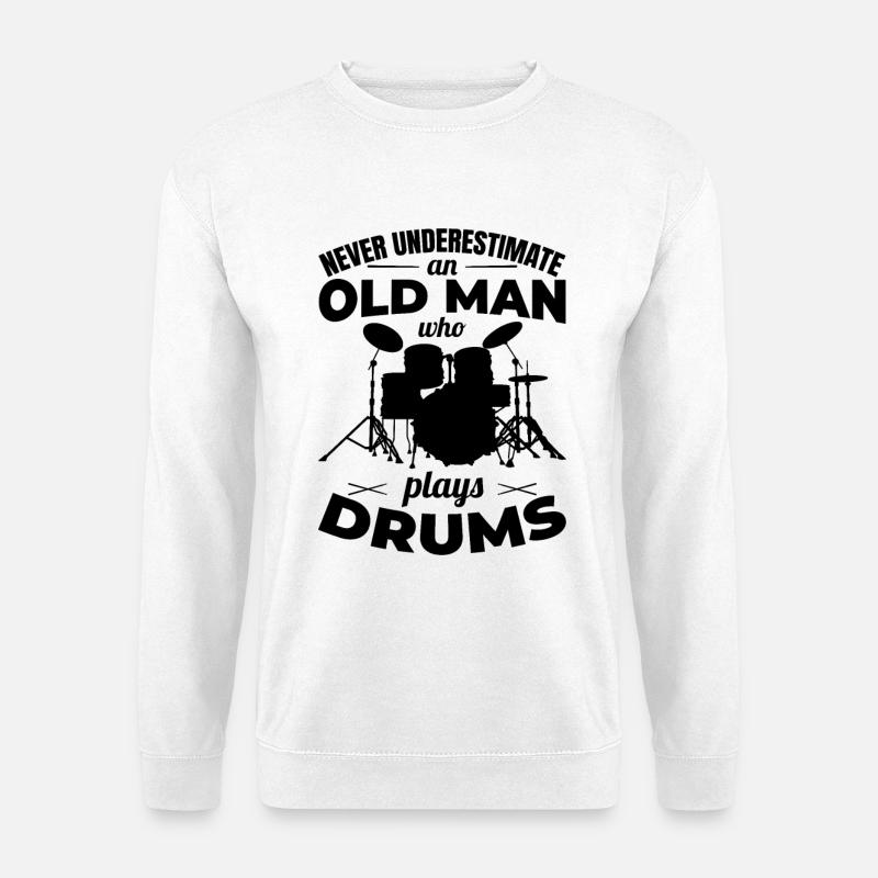 Schlagzeuger Großvater - Unisex Pullover - Weiß