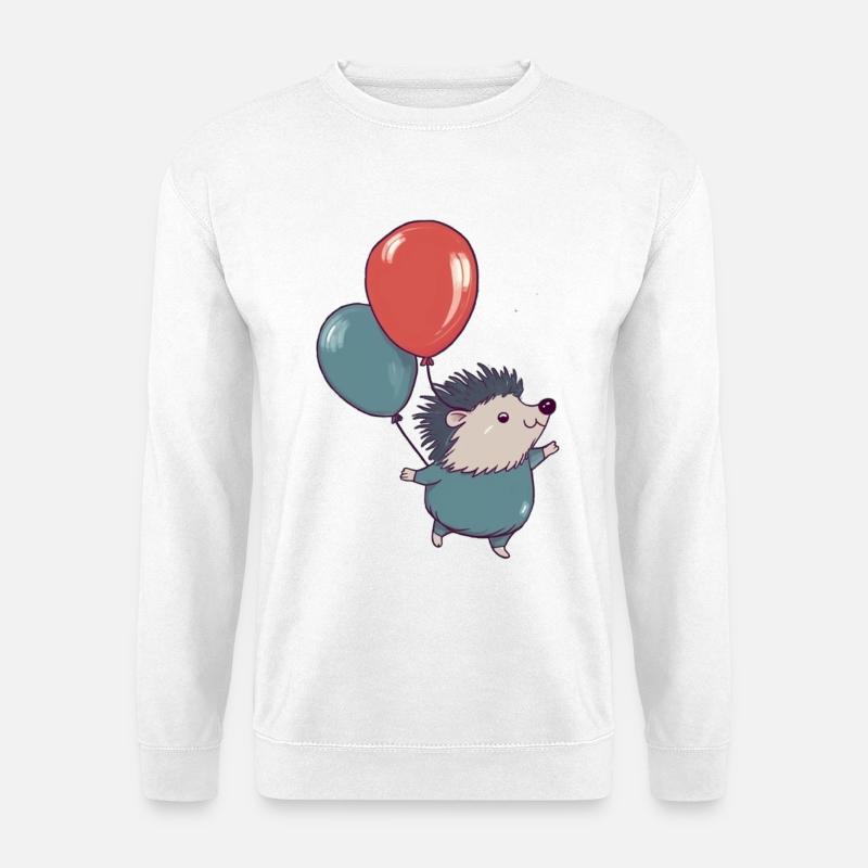 Kleiner Igel mit Luftballons - Unisex Pullover - Weiß