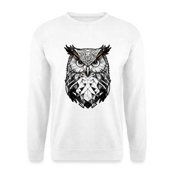 Geometric owl head black and white - Unisex Sweatshirt - white - Front