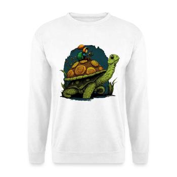 schnecke lässt sich von Schildkroete mitnehmen - Unisex Pullover - Weiß - Vorne