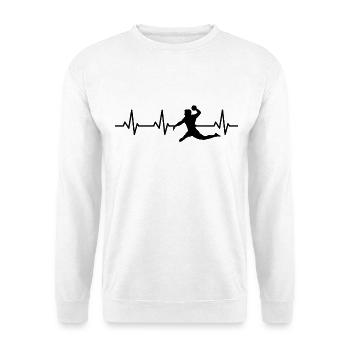 Handballer EKG Herzlinie - Unisex Pullover - Weiß - Vorne