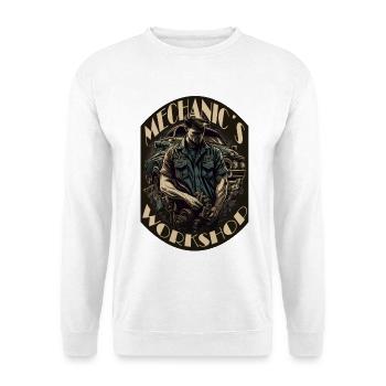 Mécanicien automobile avec lettrage - Sweat-shirt Unisexe - blanc - Devant